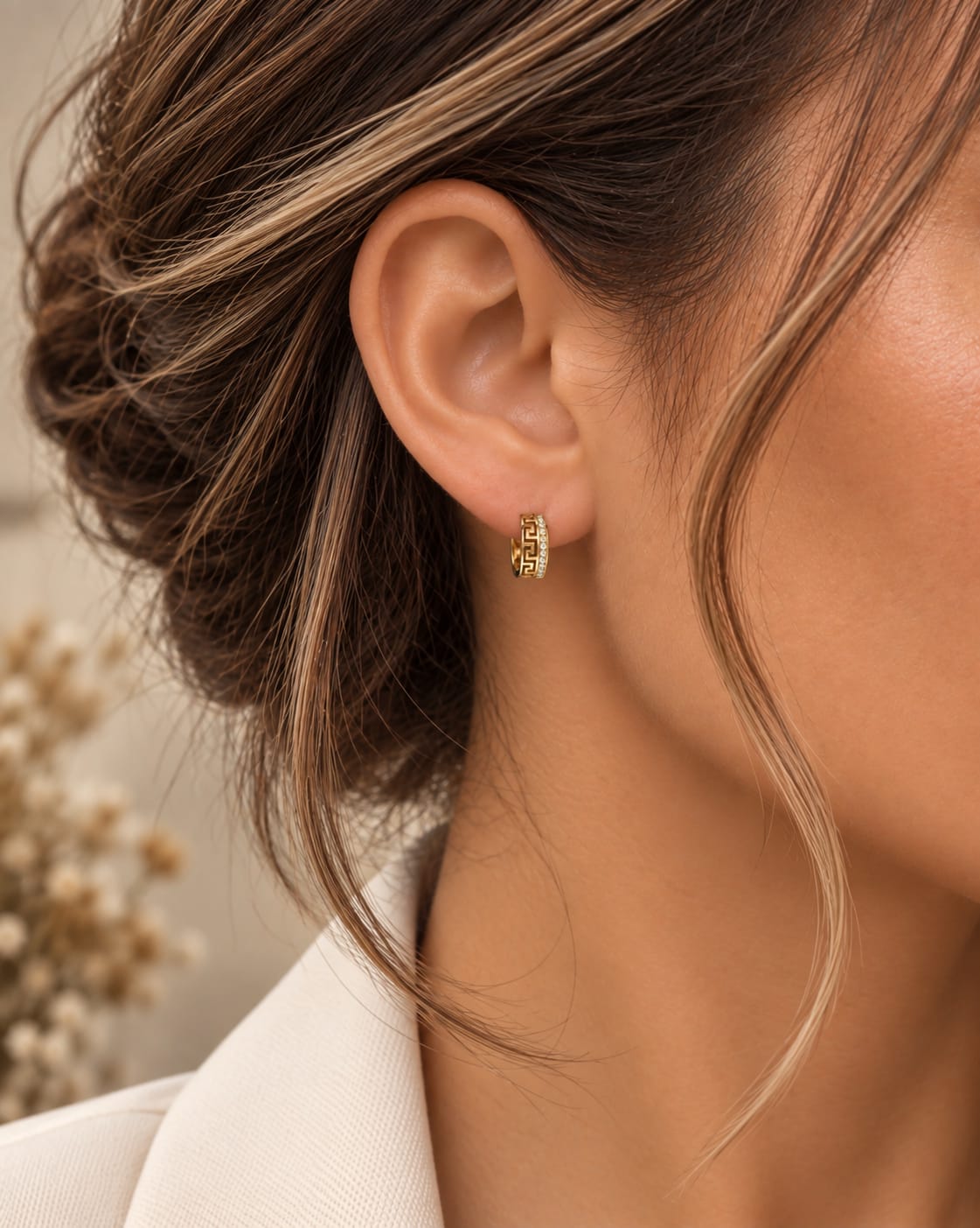 Créoles Athéna Éclat – Portées à l'oreille