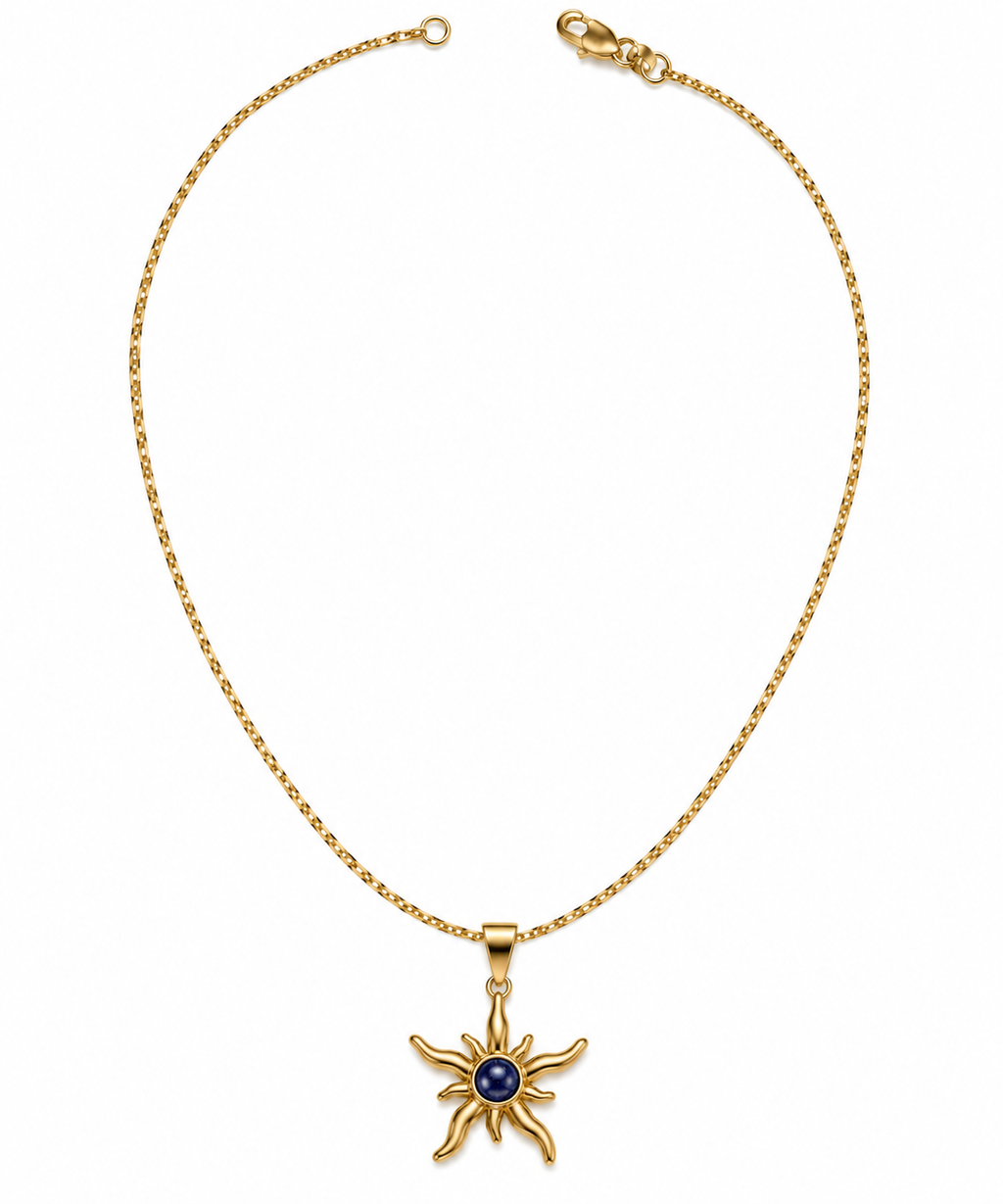 Collier Solstice Azur – Vue fond blanc