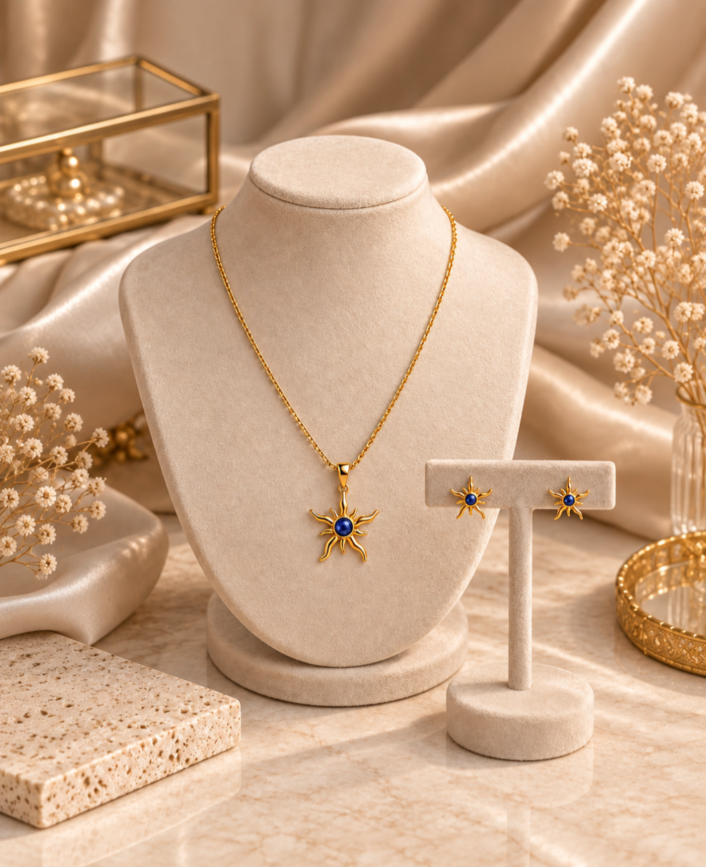 Ensemble Solstice Azur – Plaqué Or 18K