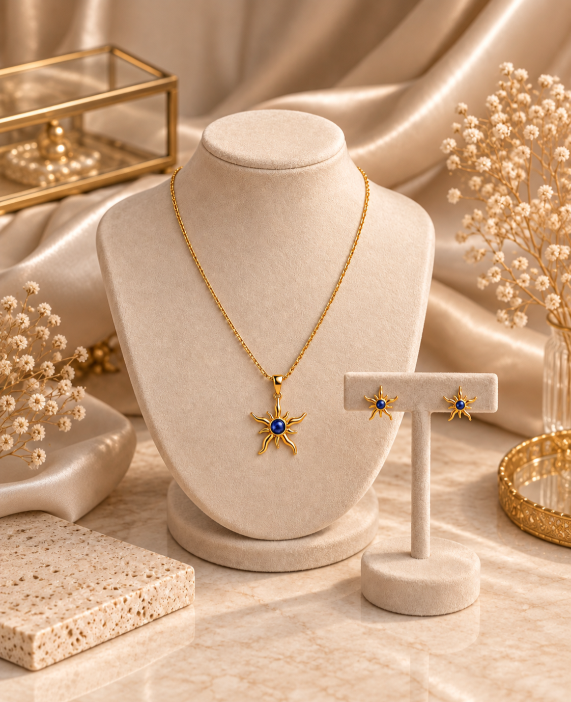 Ensemble Solstice Azur – Plaqué Or 18K