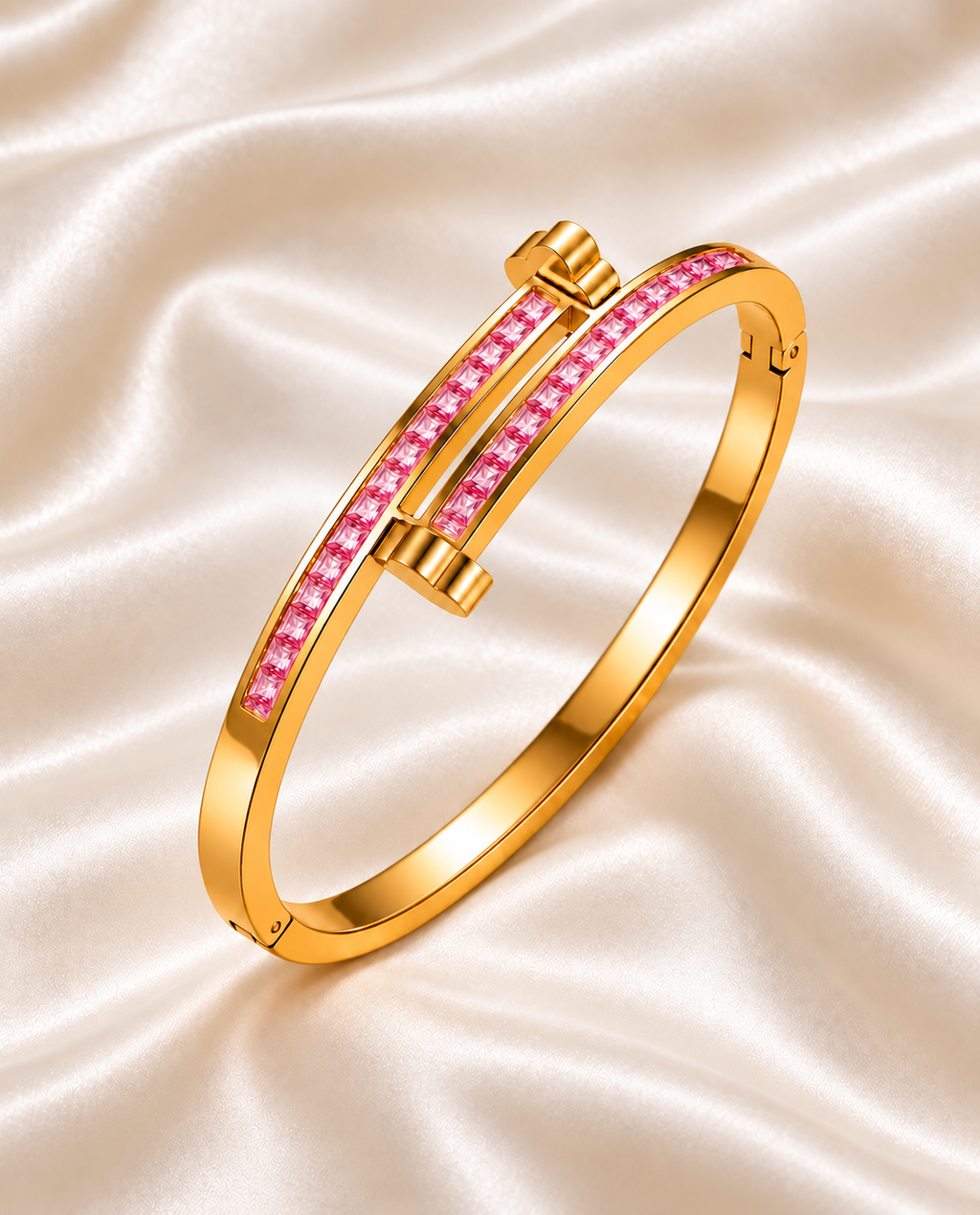 Bracelet Éclat Rose  – Plaqué Or 18K