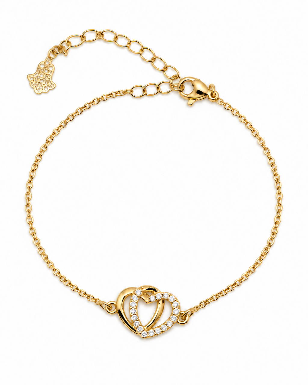 Bracelet Cœurs Unis – Plaqué Or 18K
