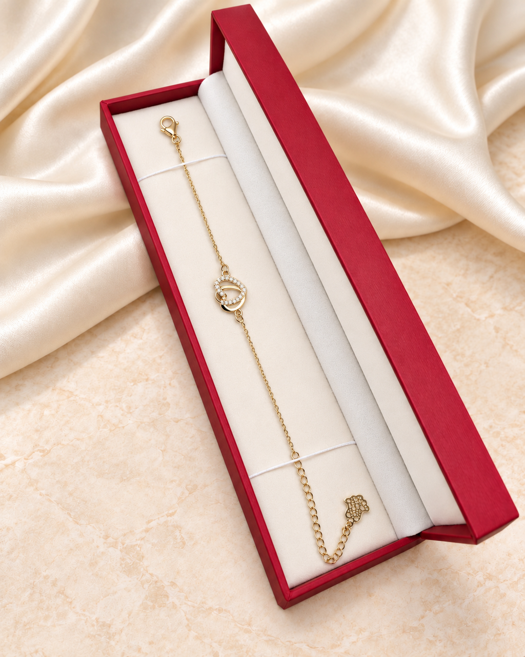 Bracelet Cœurs Unis – Plaqué Or 18K