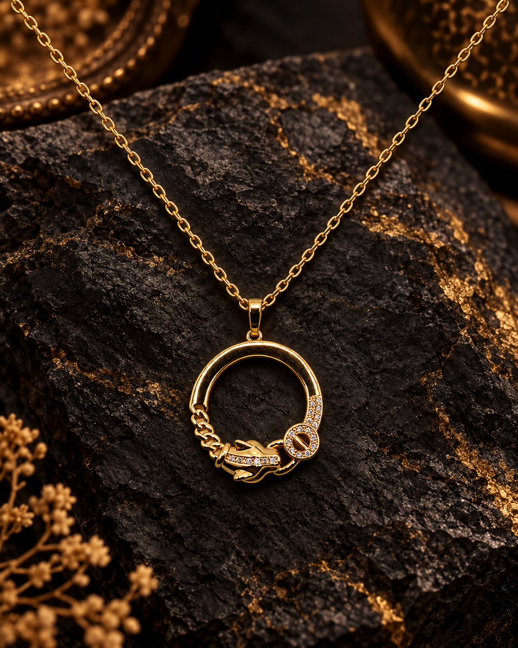 Collier Panthère Royale – Plaqué Or 18