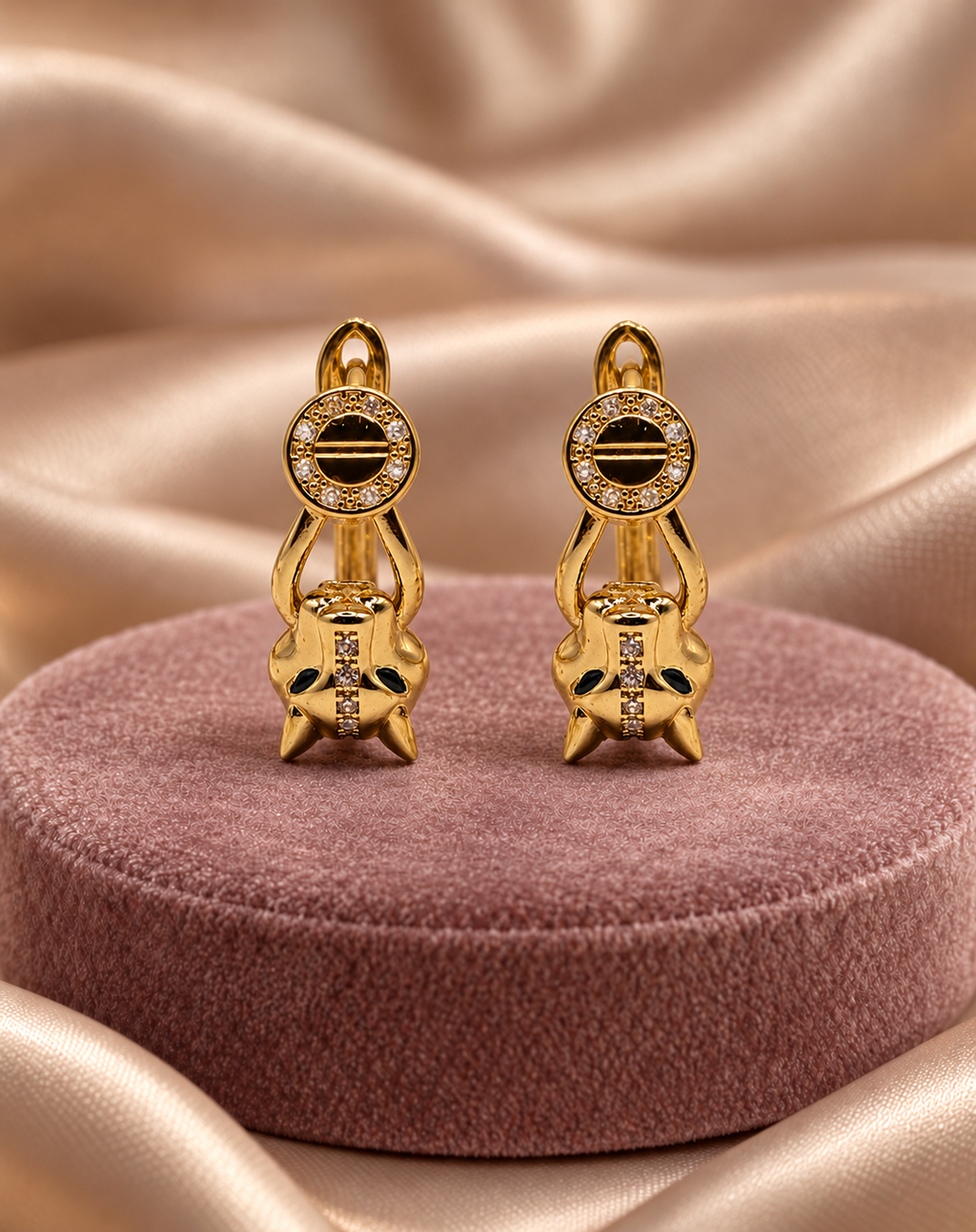 Boucles Panthère Royale – Plaqué Or 18K