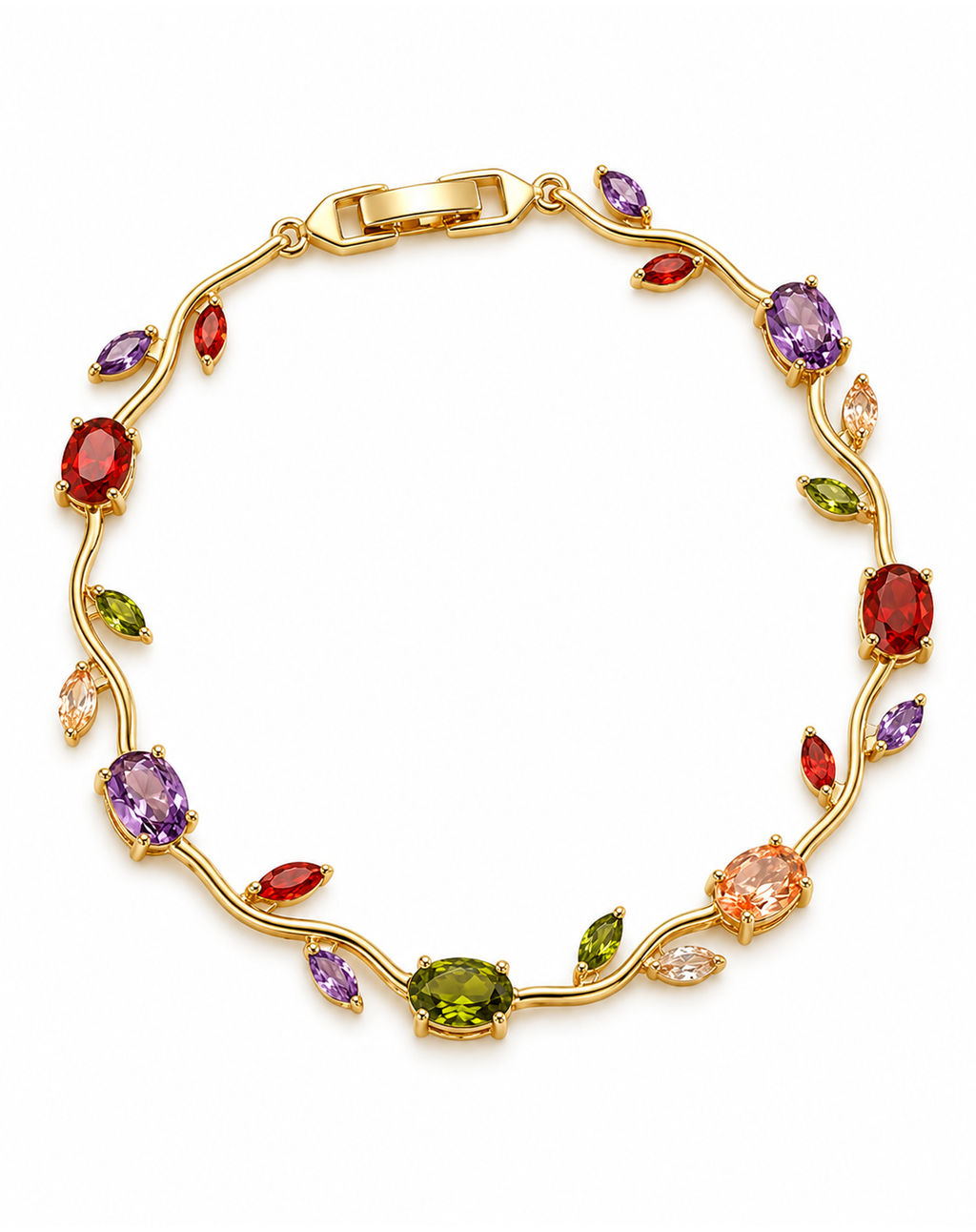 Armband Regenbogen-Tulpenblüten – 18K vergoldet
