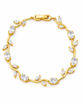 Crystal Tulip Flower Bracelet – 18K Gold Plated