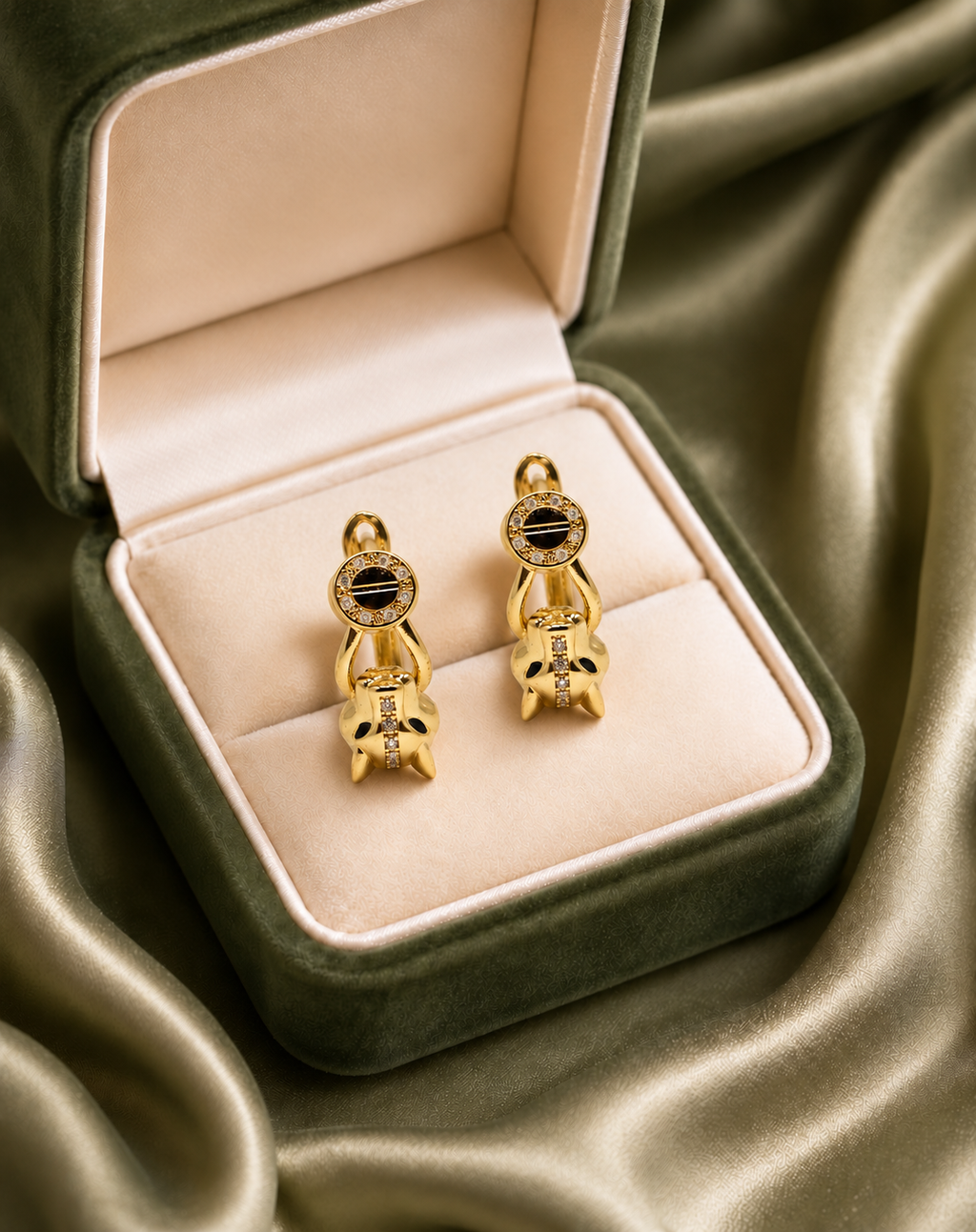 Boucles Panthère Royale – Plaqué Or 18K