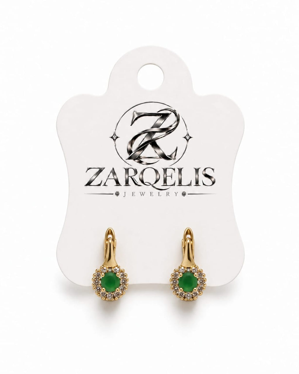Boucles Éclat d'Émeraude – Plaqué Or 18K