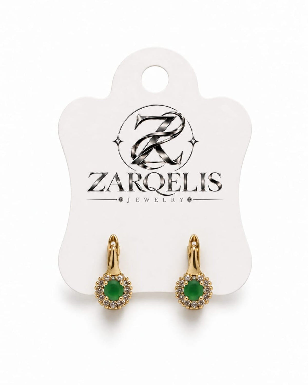 Boucles Éclat d'Émeraude – Plaqué Or 18K