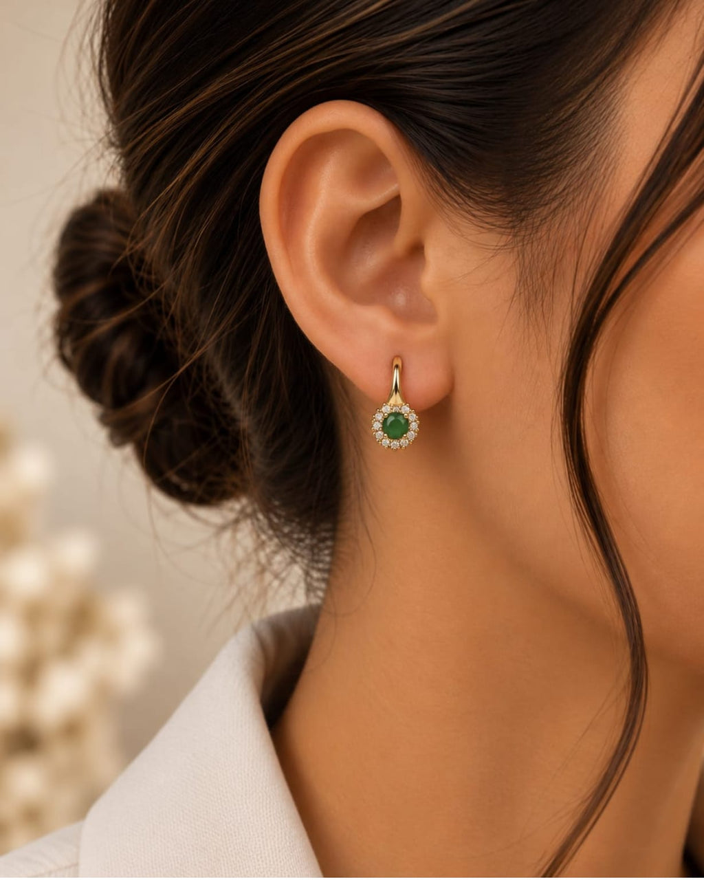 Boucles Éclat d'Émeraude – Plaqué Or 18K